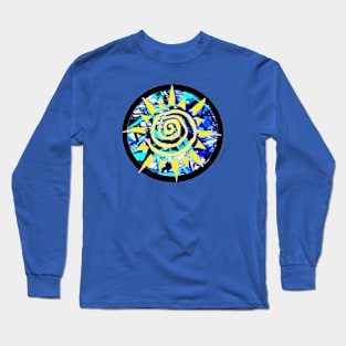 sunny yellow blue splash Long Sleeve T-Shirt